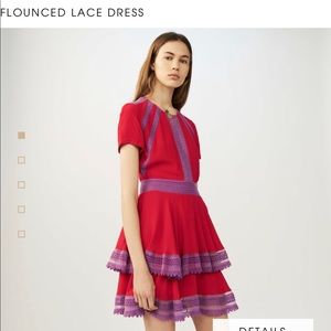 Flounced Lace Dress Maje Paris Size L